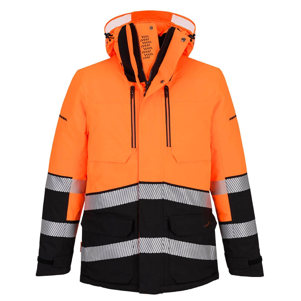 Giacca parka invernale alta visibilità EV4 Expedition classe 2/3 – Arancione/nero