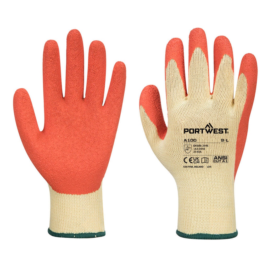 Guanti spalmati Grip 10 in lattice – Arancione