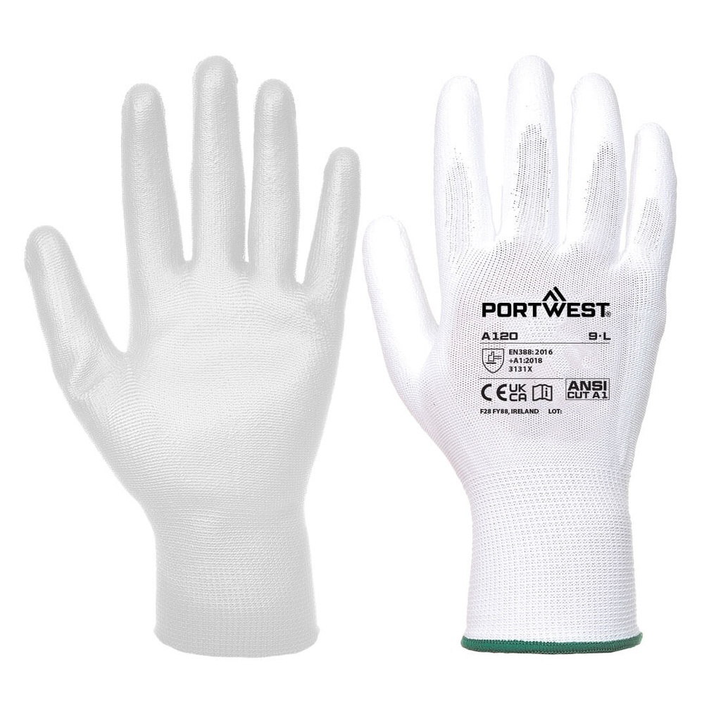 Guanti spalmati Grip 13 con palmo in PU – Bianco