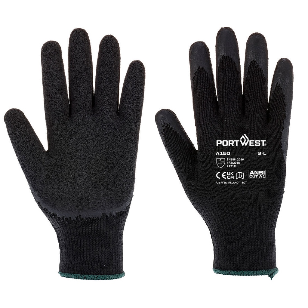 Guanti spalmati Grip 10 in lattice economici – Nero