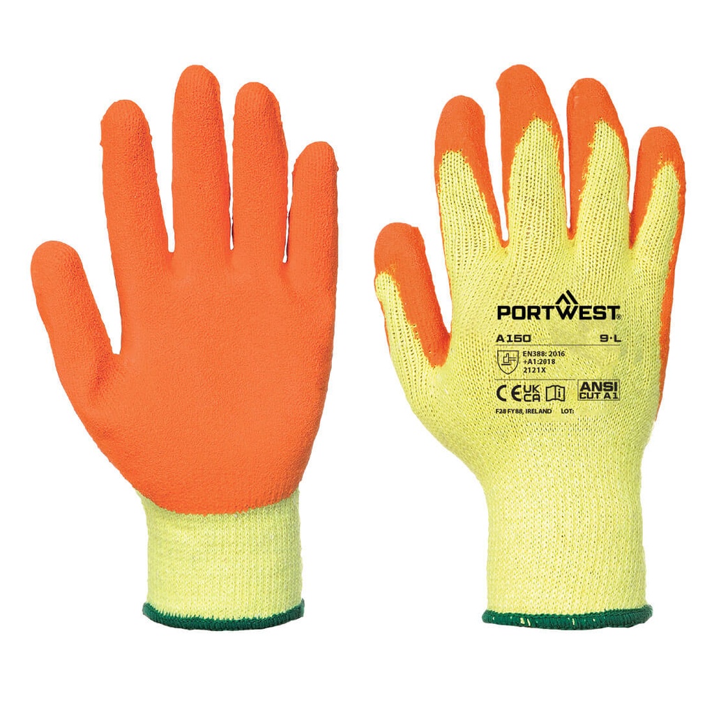 Guanti spalmati Grip 10 in lattice economici – Arancione