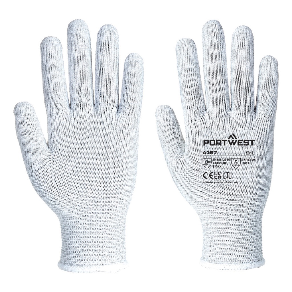 Guanti antistatici ESD 13 sottoguanto senza spalmatura – Grigio