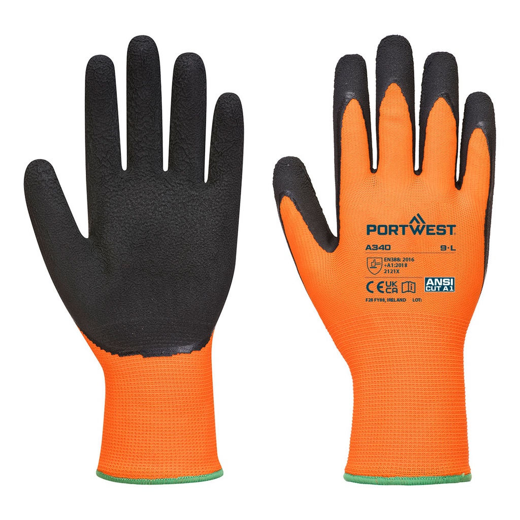 Guanti alta visibilità Grip 13 in schiuma di lattice – Arancione/nero