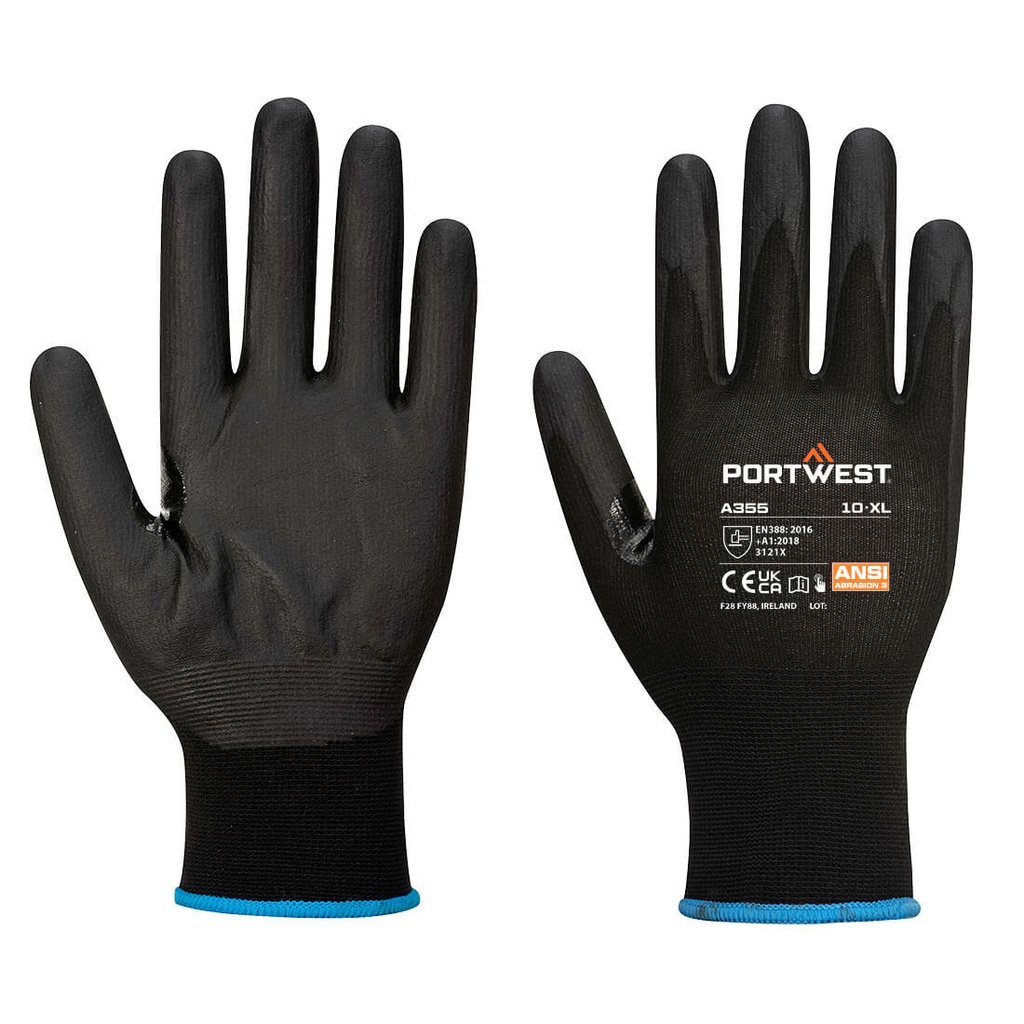 Guanti Grip 15 in schiuma di nitrile touchscreen (conf. 12 paia) – Nero