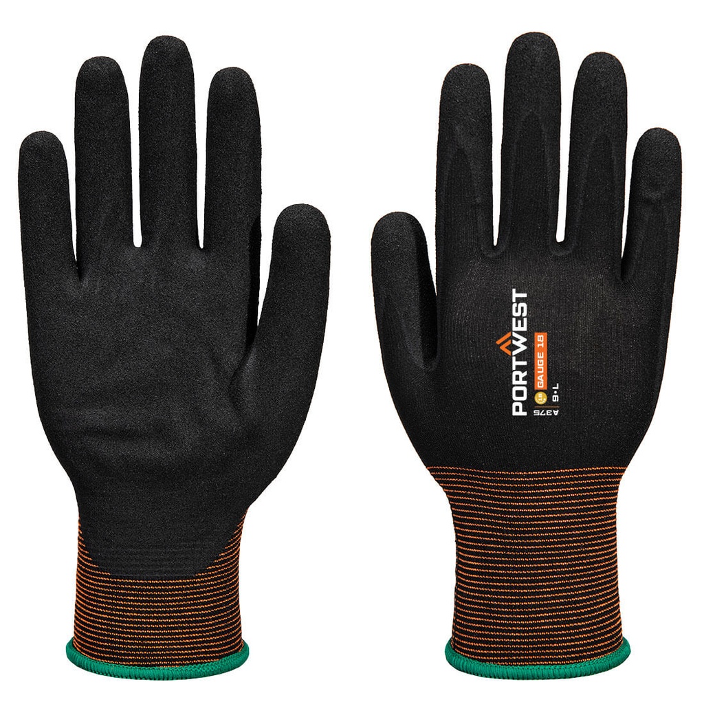 Guanti GP Grip 18 in nitrile liscio e sabbiato – Nero