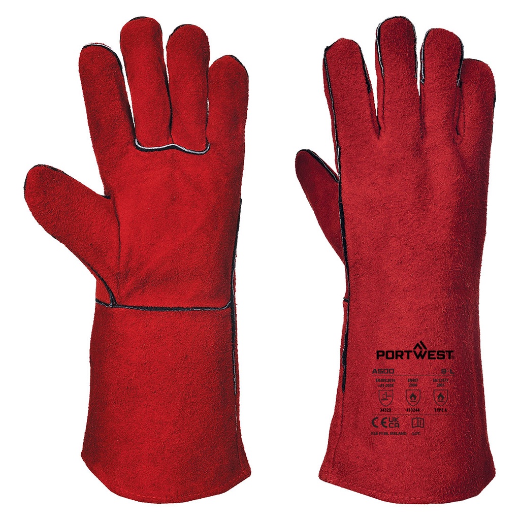 Guanti da saldatore Welders 210 in crosta rossa 14" – Rosso