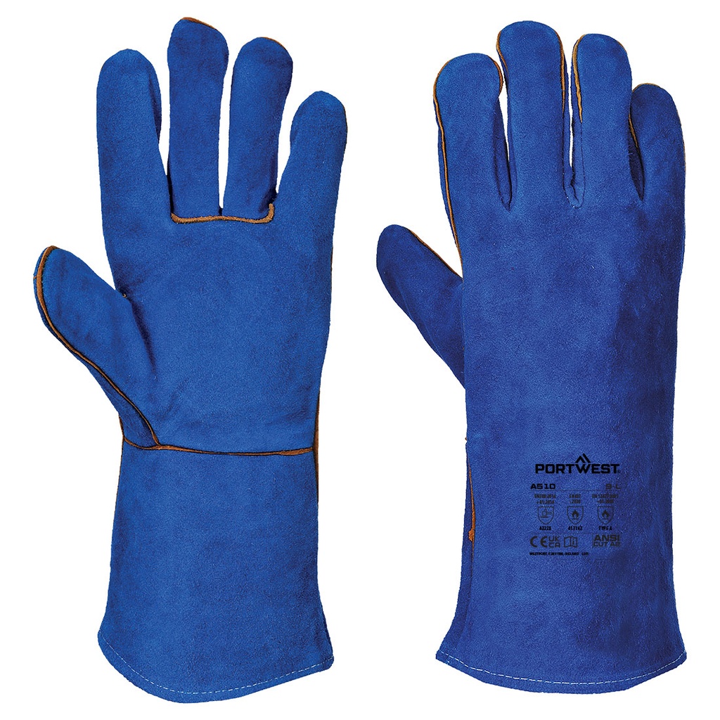 Guanti da saldatore Welders 210 in crosta blu 14" – Blu