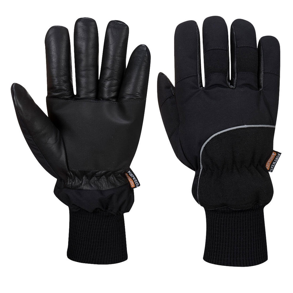 Guanti antifreddo impermeabili Cold 500 in pelle da meccanico – Nero