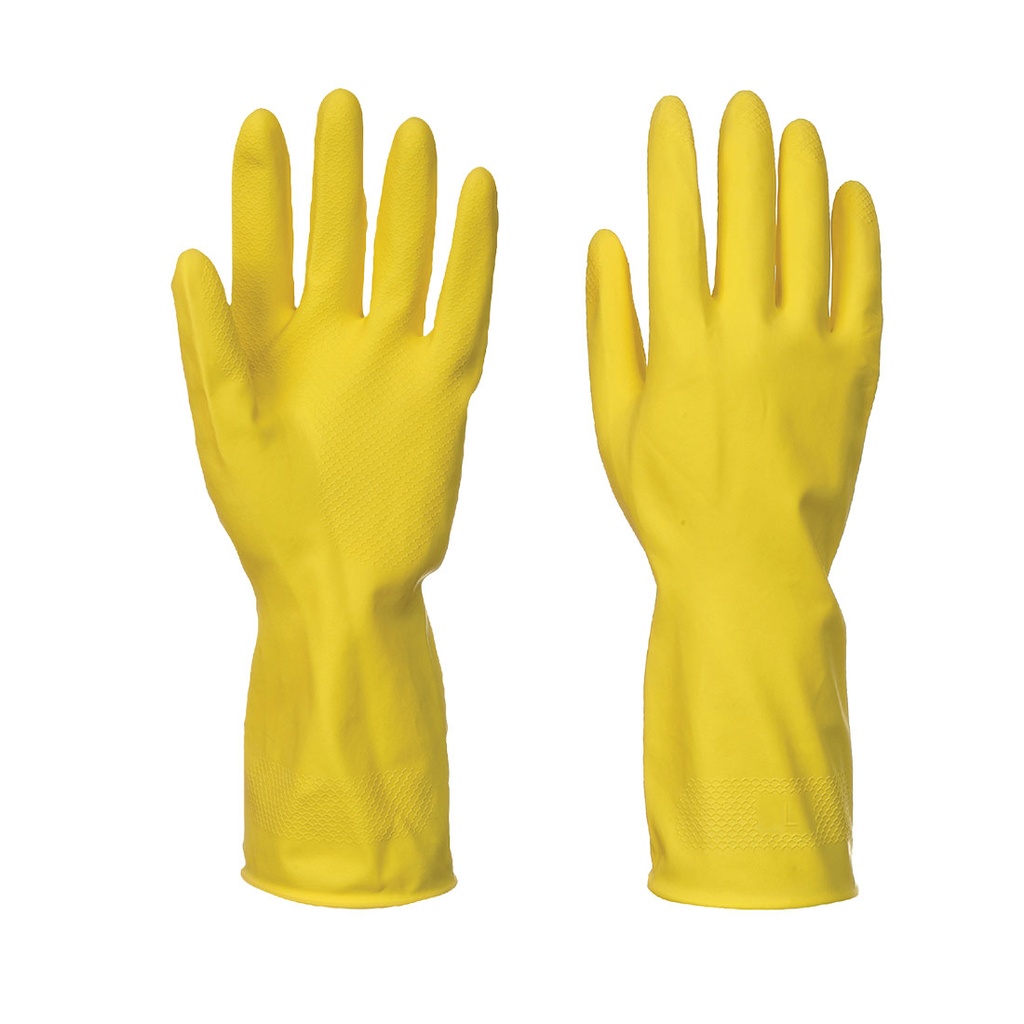 Guanti in lattice per uso domestico felpati (conf. 240 paia) – Giallo