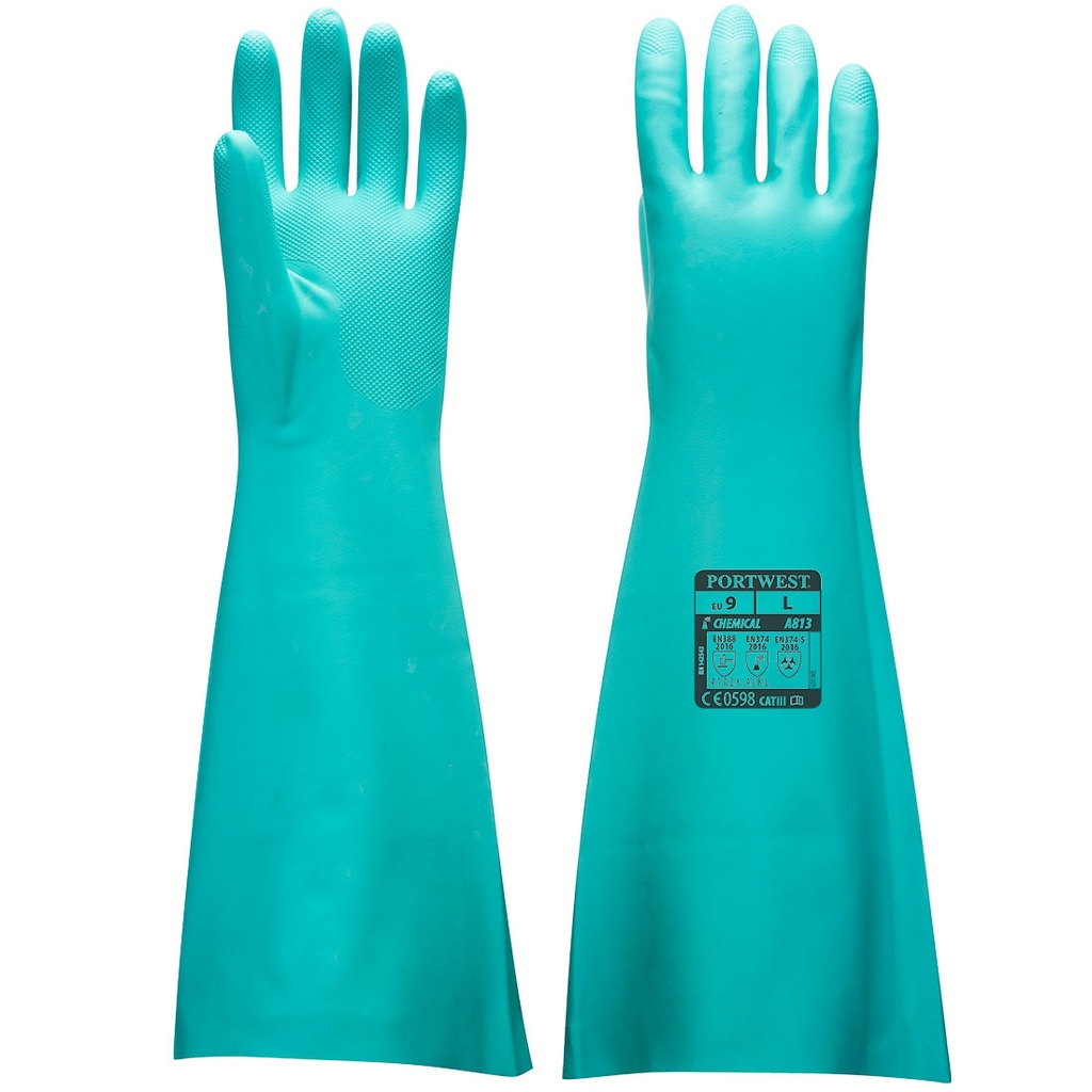 Guanti chimici Chem 460 in nitrile extra lunghi 46 cm – Verde