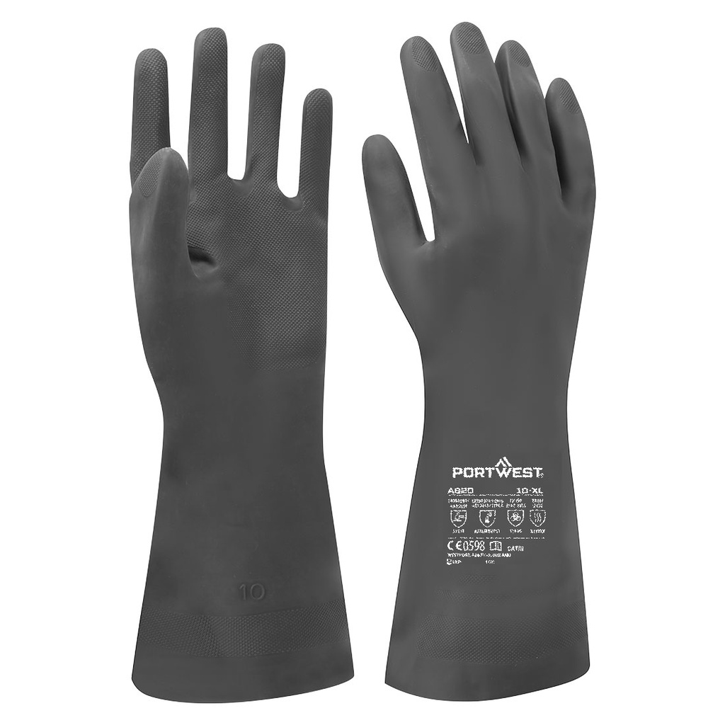 Guanti chimici Chem 380 in neoprene 38 cm – Nero