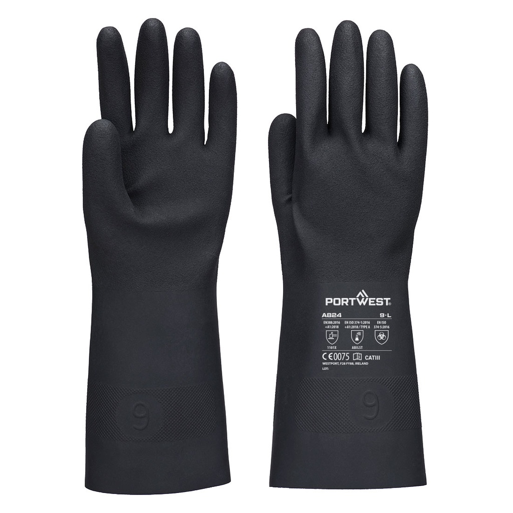 Guanti chimici Chem 350 in butile – Nero