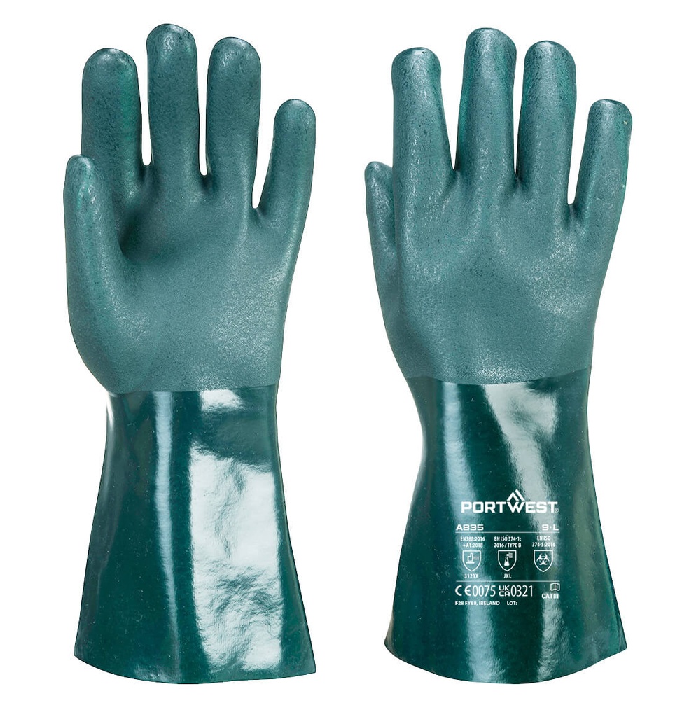 Guanto PVC a doppia armatura 35cm – Verde