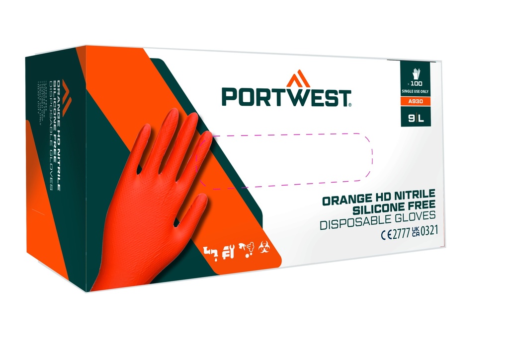 Guanti monouso in nitrile 7 mil alta resistenza (conf. 100 pz) – Arancione