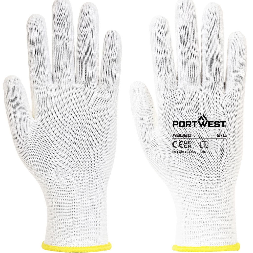 Guanti da assemblaggio Liner 13 in poliestere (conf. 360 paia) – Bianco