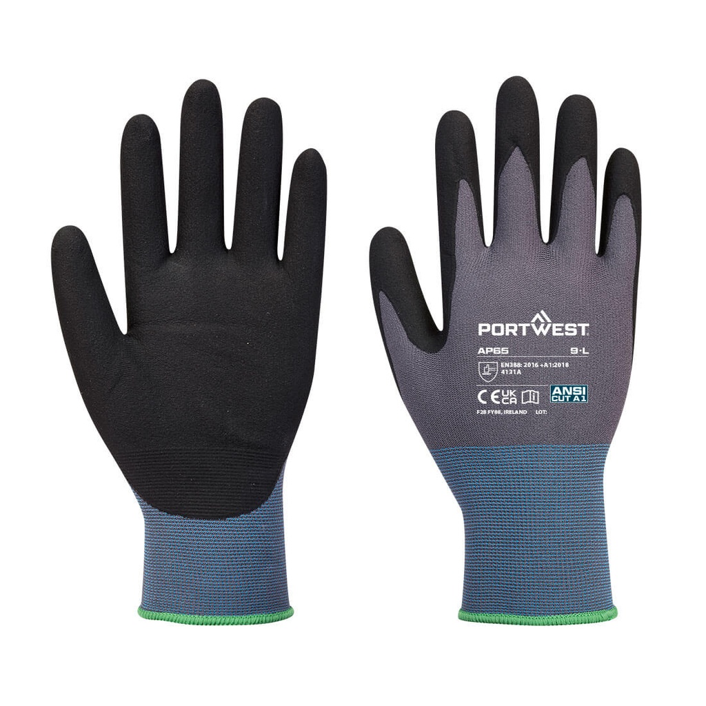 Guanti Grip 15 in schiuma di nitrile Texpel idrorepellenti – Nero/grigio