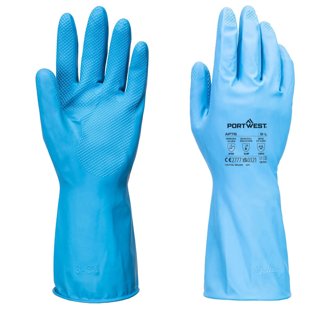 Guanti per alimenti chimici FD Chemical B in lattice leggero (conf. 12 paia) – Blu