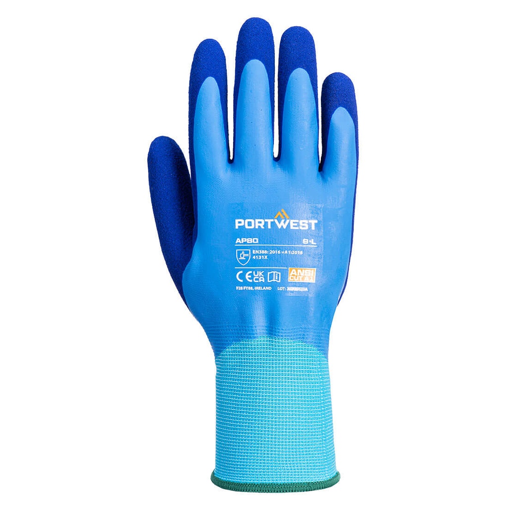 Guanti Grip 13 Aqua in schiuma di lattice doppia spalmatura – Blu