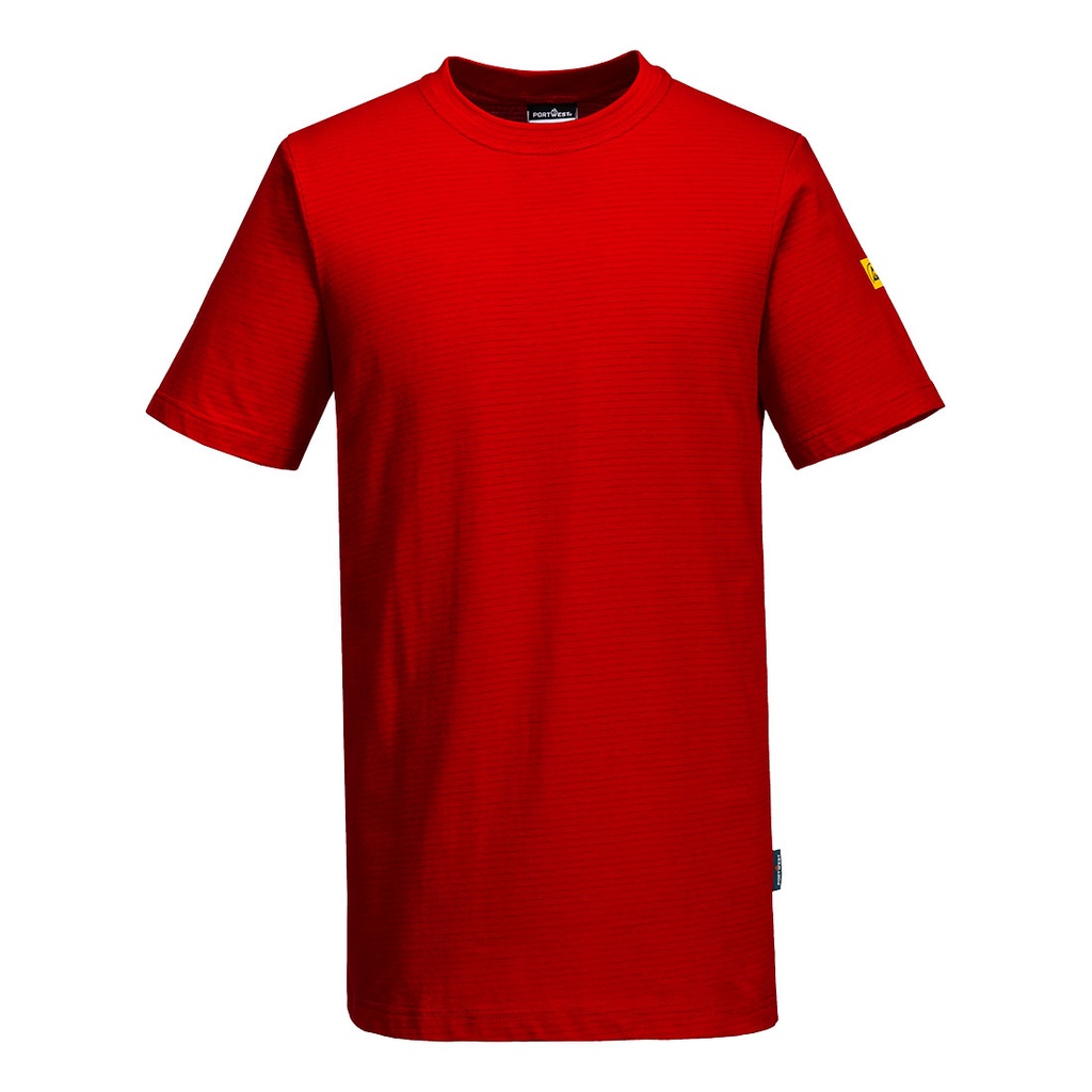 T-shirt antistatica ESD manica corta – Rosso scuro