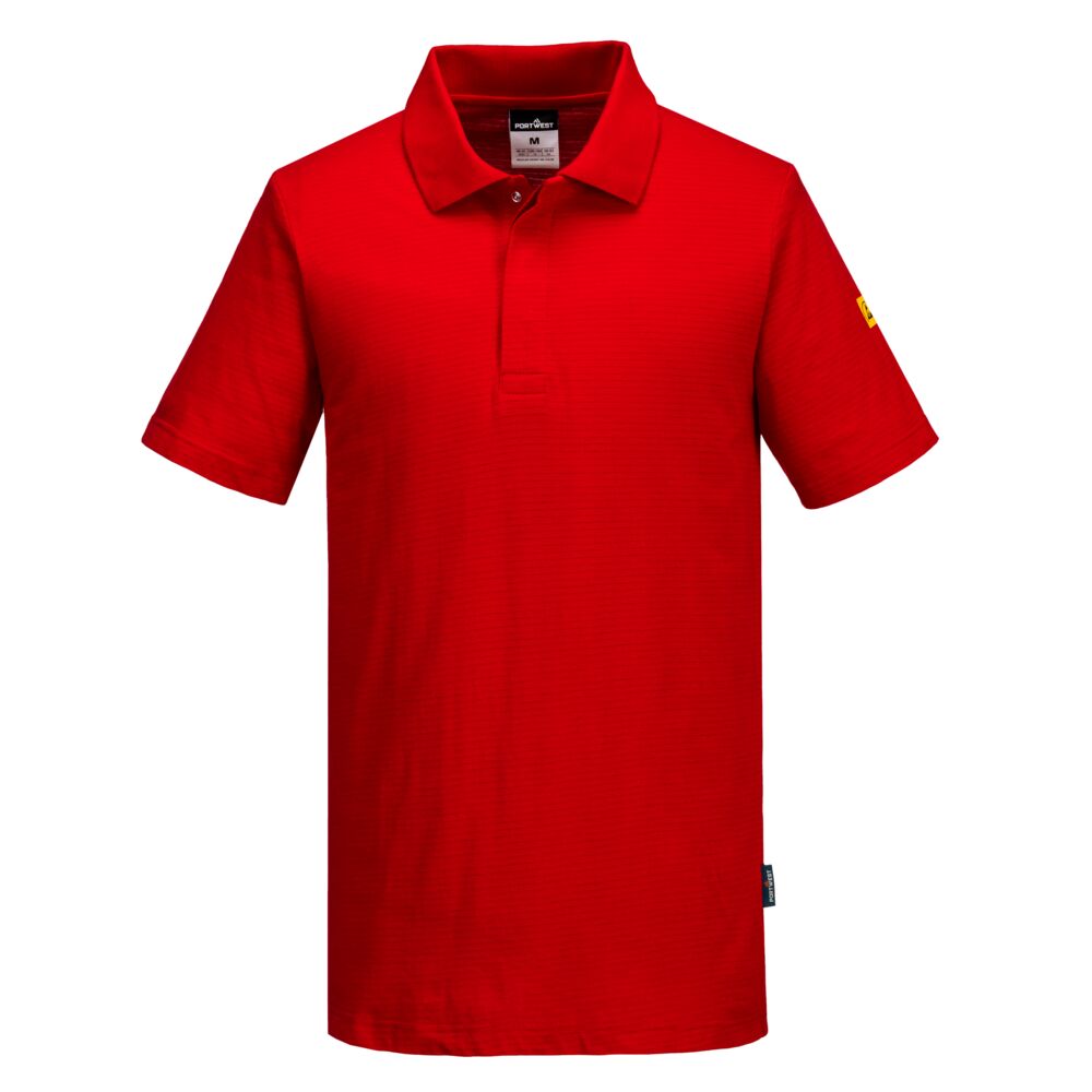 Polo antistatica ESD manica corta – Rosso scuro