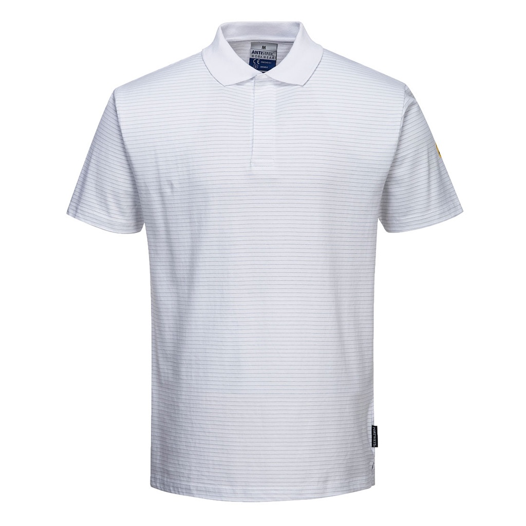 Polo antistatica ESD manica corta – Bianco