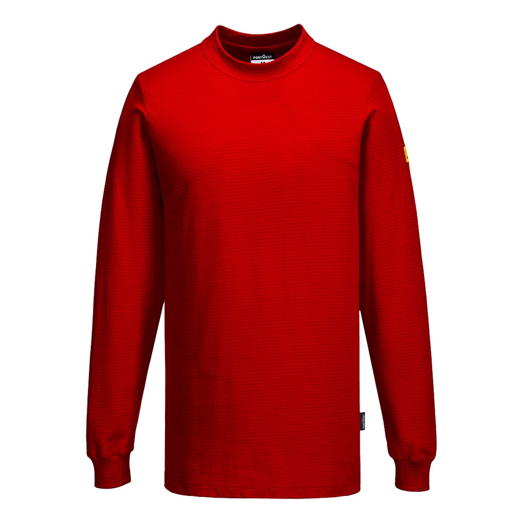 T-shirt antistatica ESD manica lunga – Rosso scuro