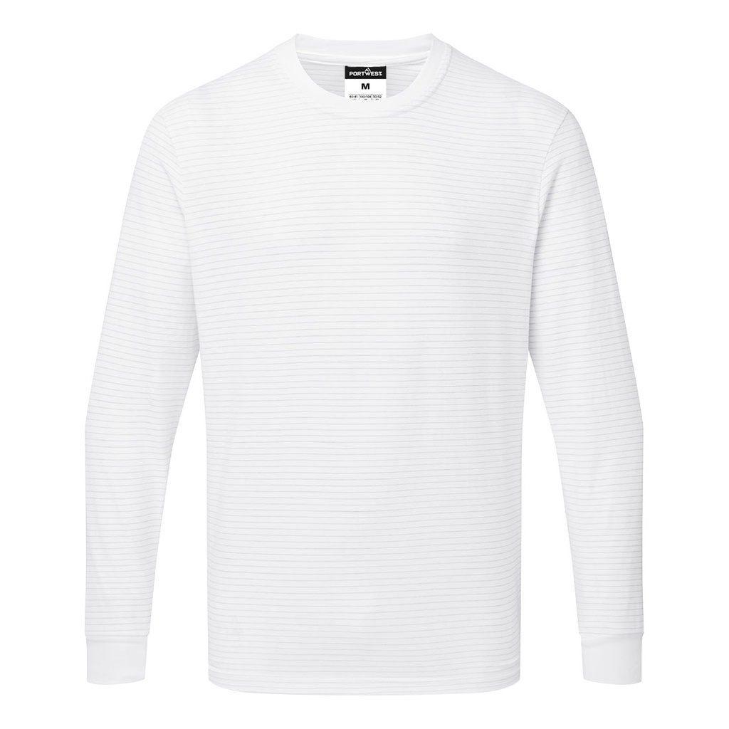 T-shirt antistatica ESD manica lunga – Bianco