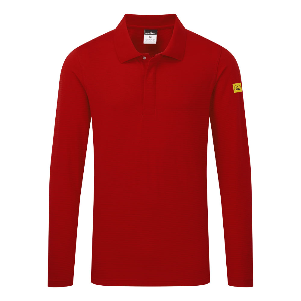 Polo antistatica ESD L/S – Rosso scuro