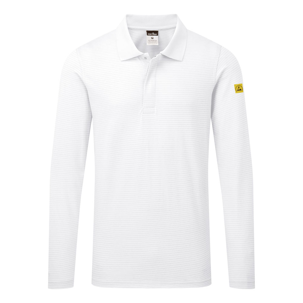 Polo antistatica ESD L/S – Bianco