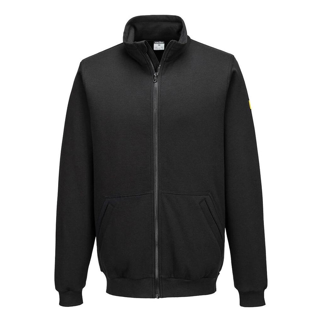 Felpa antistatica ESD con zip – Nero