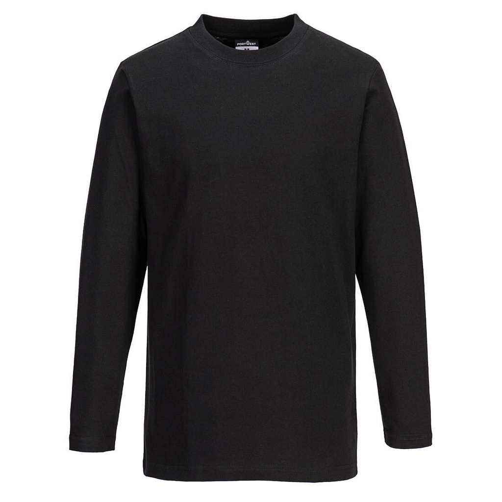 T-shirt manica lunga in cotone – Nero