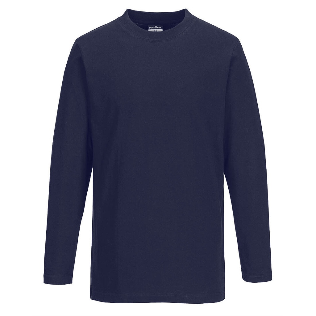 T-shirt manica lunga in cotone – Blu navy chiaro