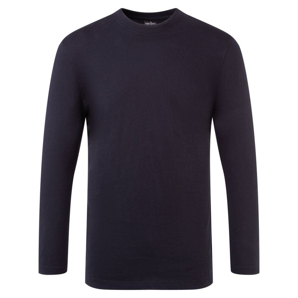 T-shirt manica lunga in cotone – Blu navy