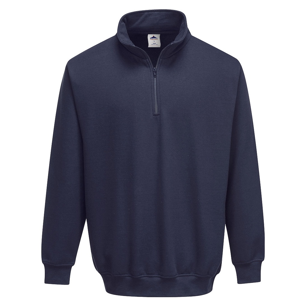 Felpa con collo alto e mezza zip Sorrento – Blu navy chiaro