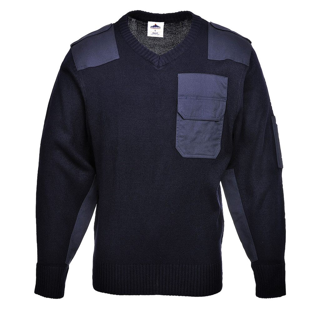 Maglione Nato in acrilico con rinforzi – Blu navy chiaro