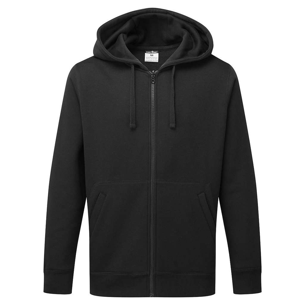 Felpa con cappuccio e zip – Nero