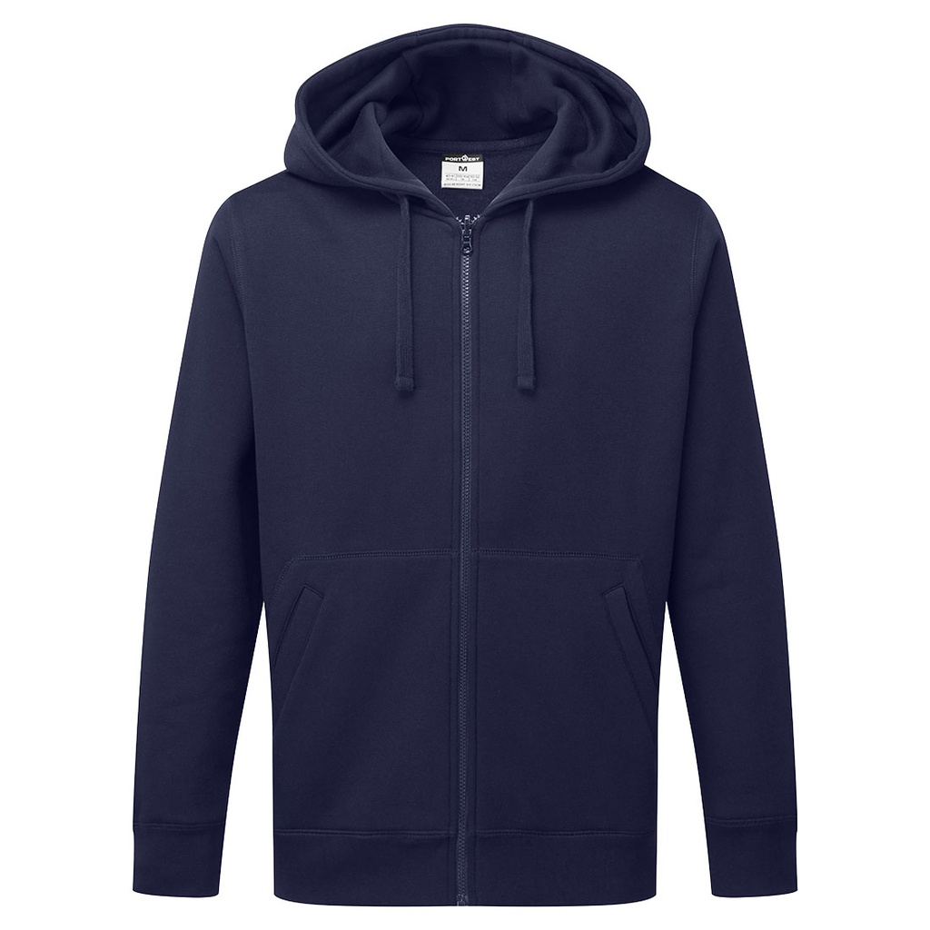 Felpa con cappuccio e zip – Blu navy chiaro