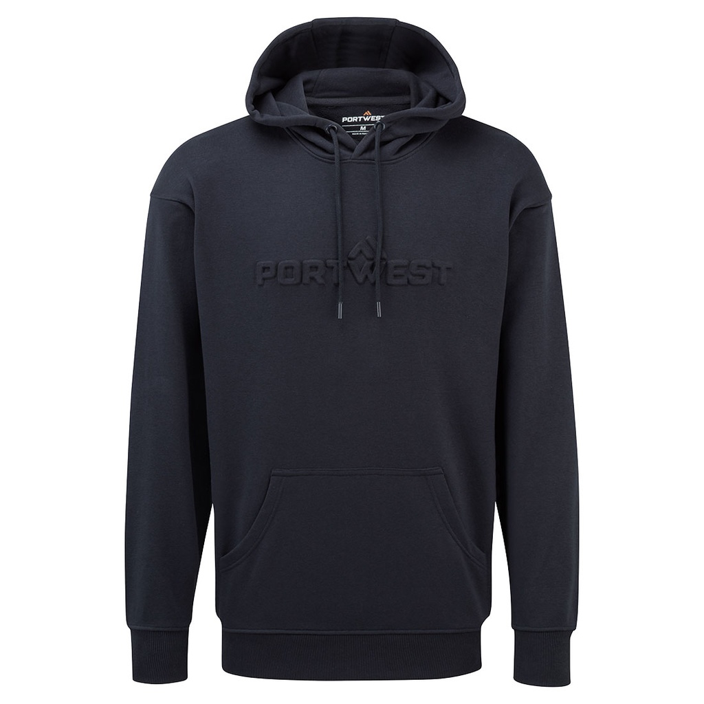 Felpa con cappuccio goffrata – Blu navy