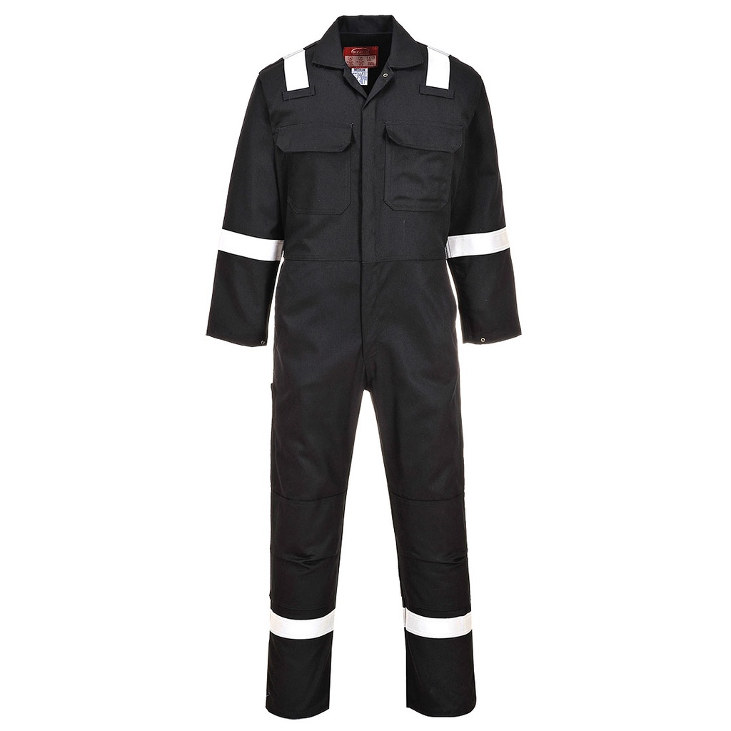 Tuta ignifuga per saldatura Bizweld Work Iona con bande riflettenti – Nero
