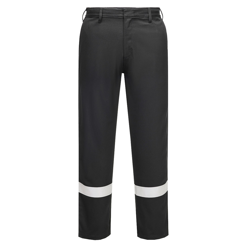 Pantaloni ignifughi per saldatura Bizweld Work Iona con bande riflettenti – Nero