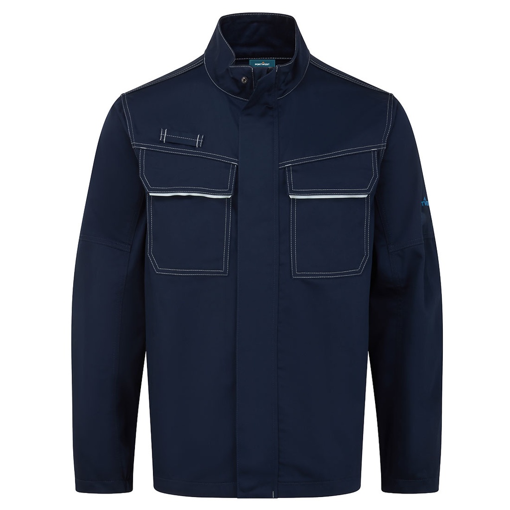 Giacca ignifuga per saldatura Bizweld Work con zip nascosta – Blu navy