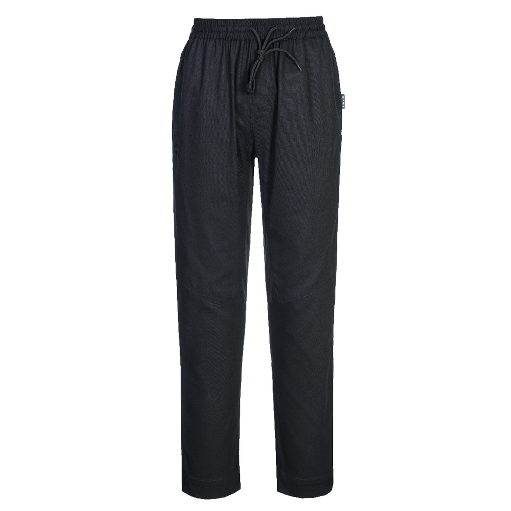 Pantaloni da cuoco elasticizzati in cotone MeshAir Pro – Nero