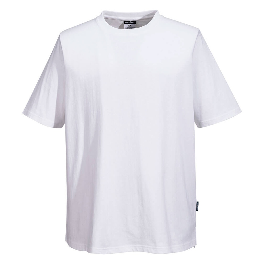 T-shirt da cuoco manica corta in cotone MeshAir Pro – Bianco