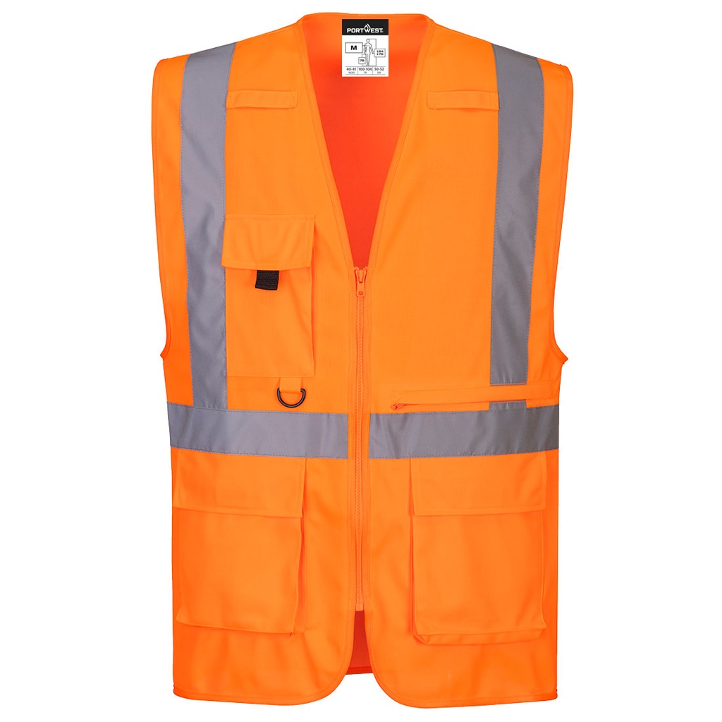 Gilet Executive ad alta visibilità con tasca per tablet – Arancione