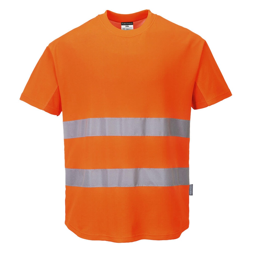 T-shirt alta visibilità Cotton Comfort con inserti in rete classe 2 – Arancione