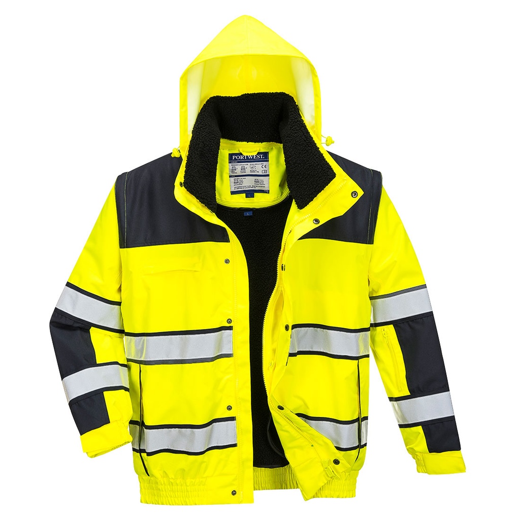 Giubbotto bomber invernale 3 in 1 alta visibilità bicolore classe 3 – Giallo/nero