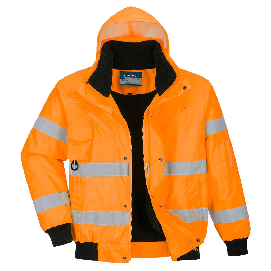 Giubbotto bomber 3 in 1 alta visibilità classe 3 – Arancione