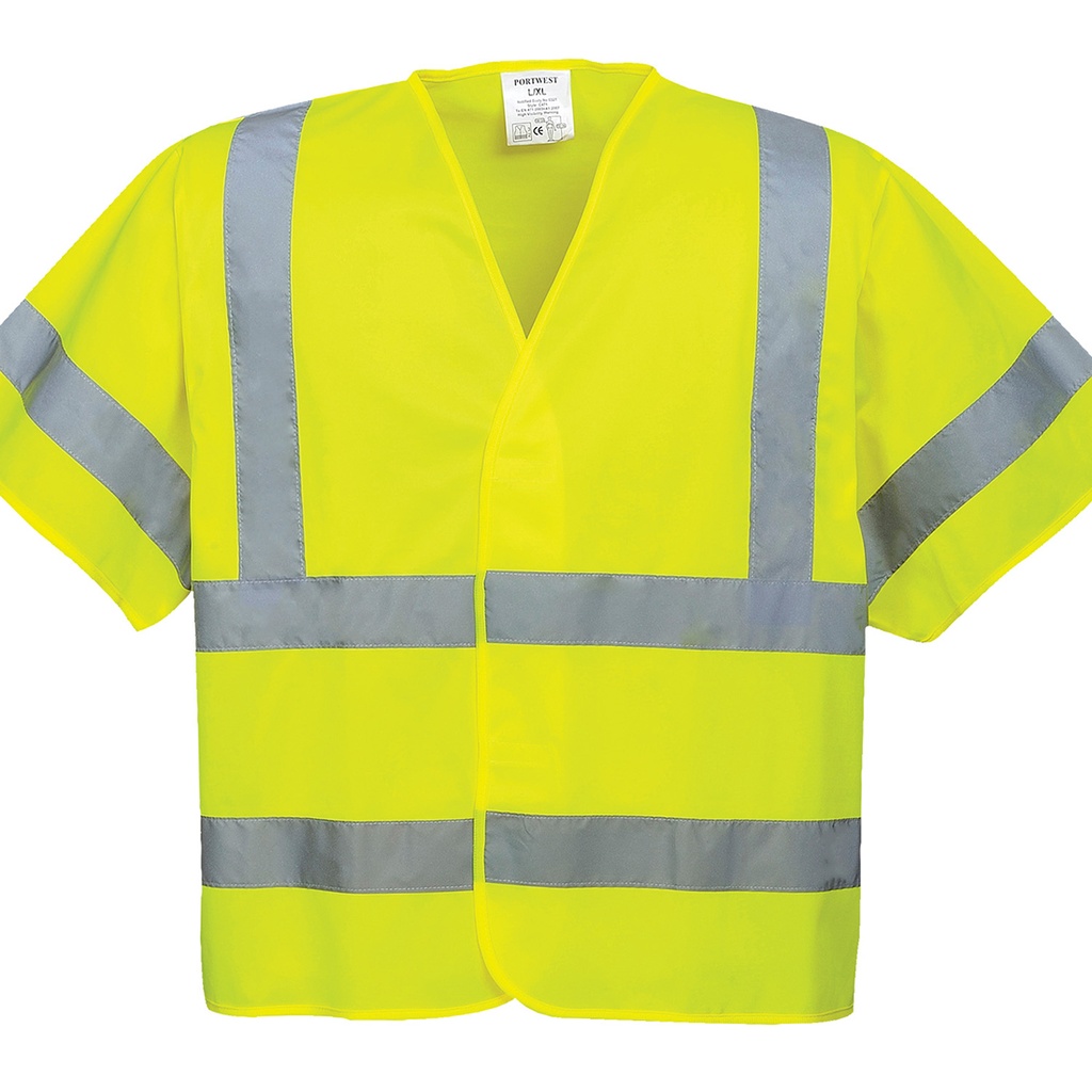 Gilet alta visibilità a maniche corte classe 2/3 – Giallo