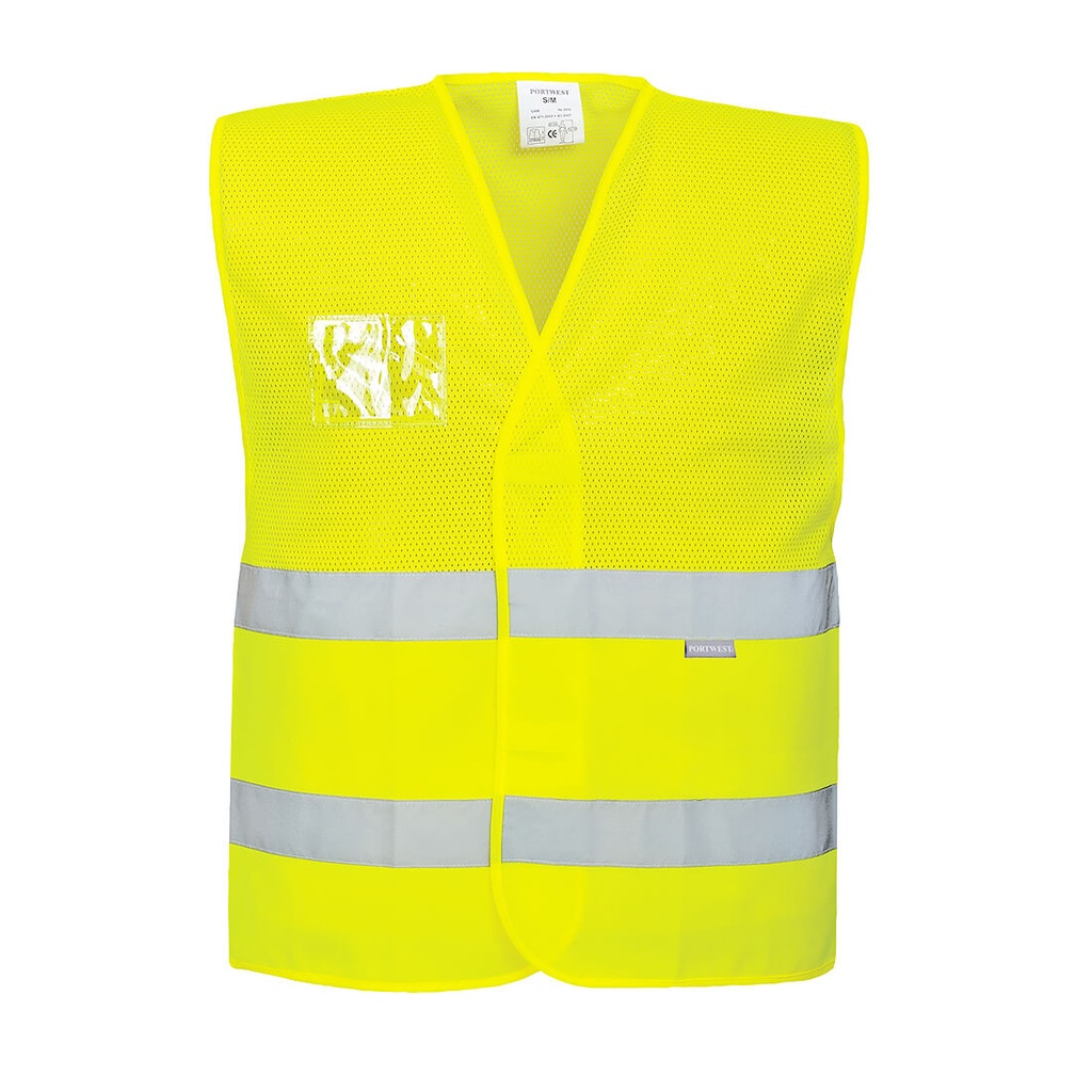 Gilet alta visibilità mezza rete a due bande classe 1 – Giallo
