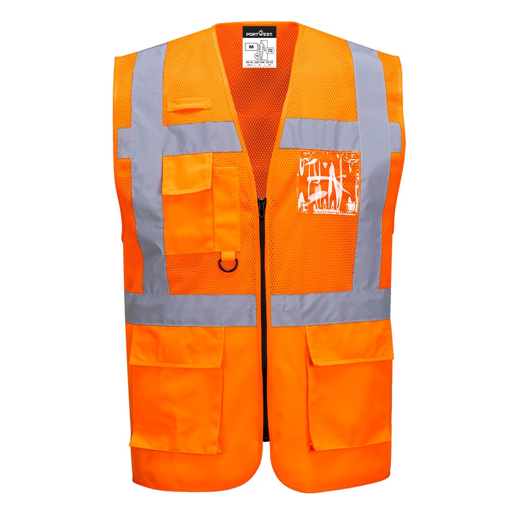 Gilet Executive alta visibilità mezza rete Madrid classe 1 – Arancione
